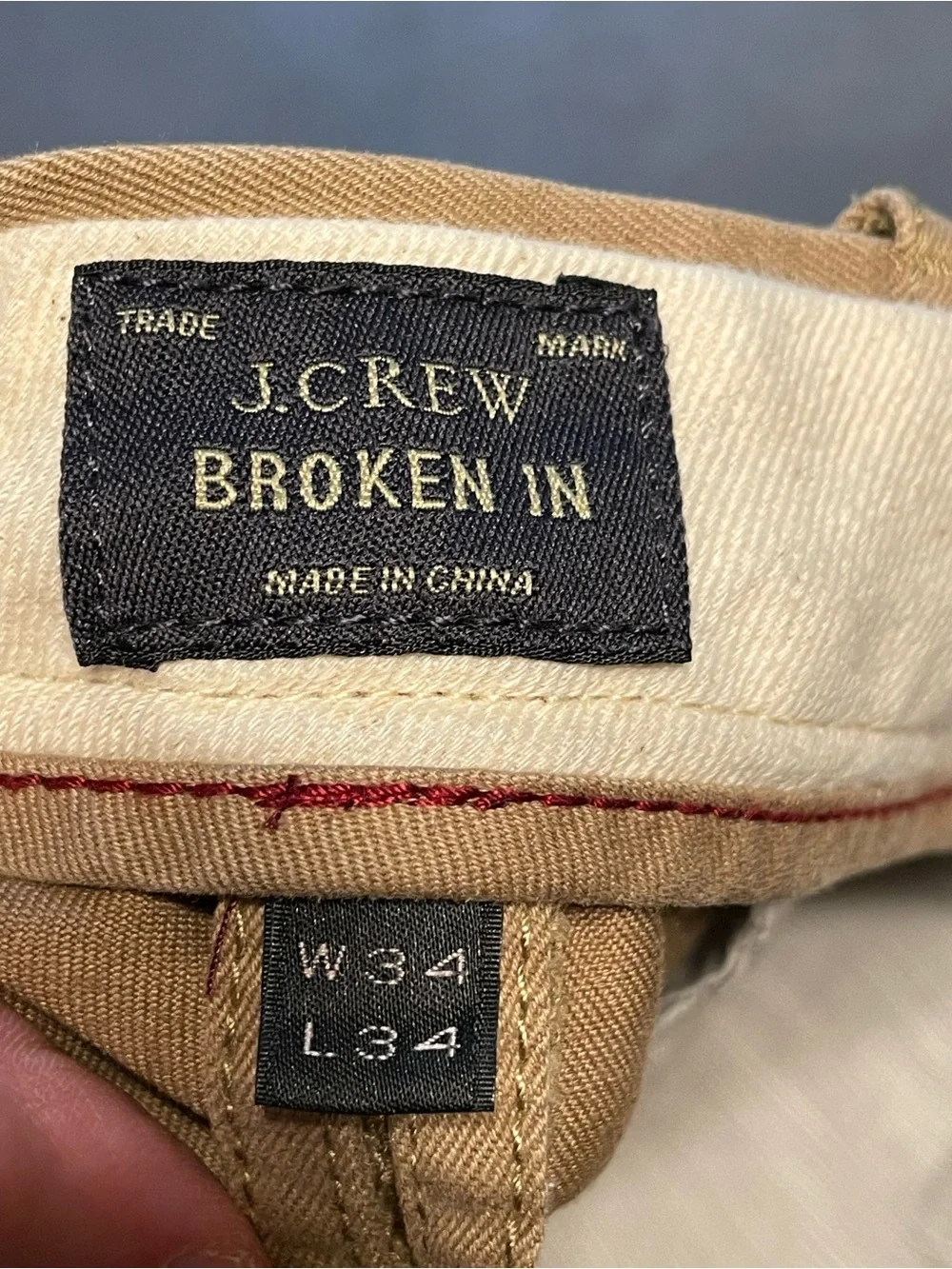 J.Crew 484 Slim-Fit Classic Cotton Chino Pants in Khaki 34/34